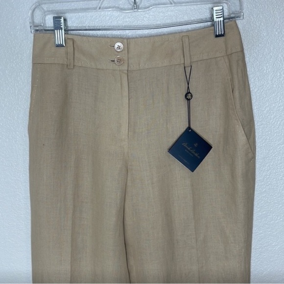 Brooks Brothers Tan Irish Linen Pants Size 2 NWT - Picture 2 of 5